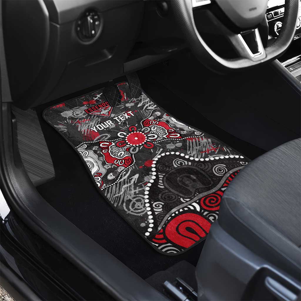 Personalized Essendon Bombers Car Mats Aboriginal Dot Painting Graffiti Style
