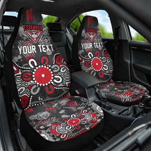 Personalized Essendon Bombers Car Seat Cover Aboriginal Dot Painting Graffiti Style