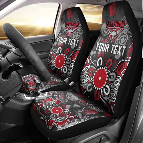 Personalized Essendon Bombers Car Seat Cover Aboriginal Dot Painting Graffiti Style