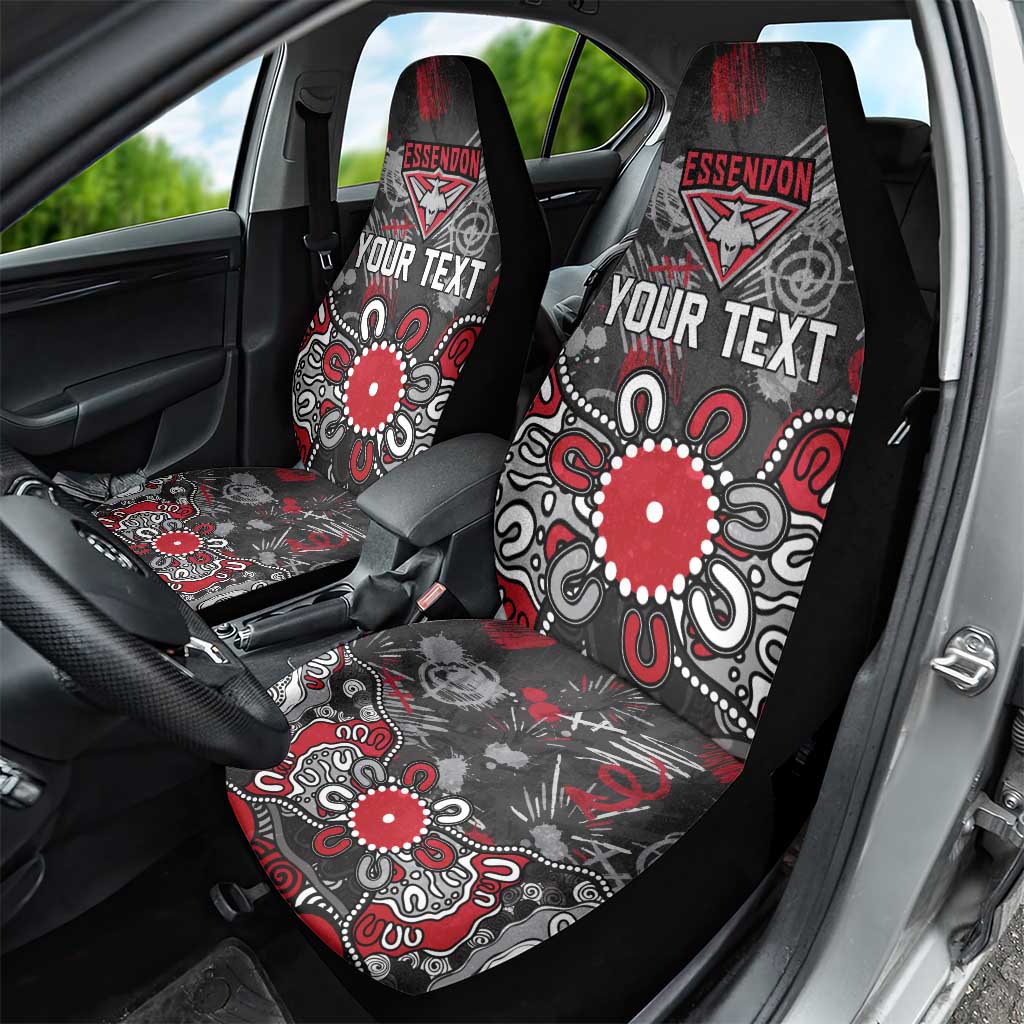 Personalized Essendon Bombers Car Seat Cover Aboriginal Dot Painting Graffiti Style