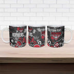 Personalized Essendon Bombers Ceramic Mug Aboriginal Dot Painting Graffiti Style