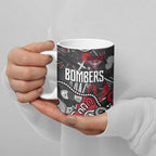 Personalized Essendon Bombers Ceramic Mug Aboriginal Dot Painting Graffiti Style