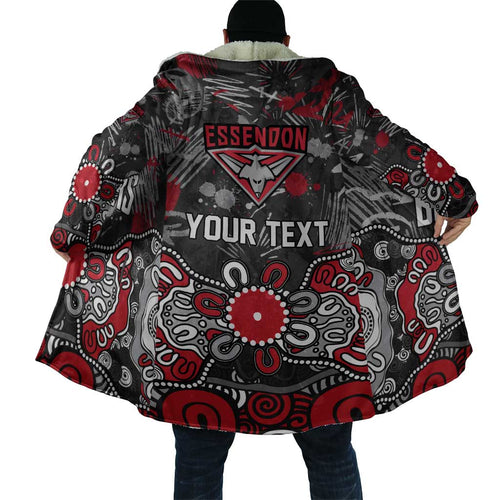 Personalized Essendon Bombers Cloak Aboriginal Dot Painting Graffiti Style