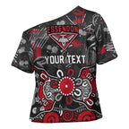 Personalized Essendon Bombers Cross Shoulder Shirt Aboriginal Dot Painting Graffiti Style