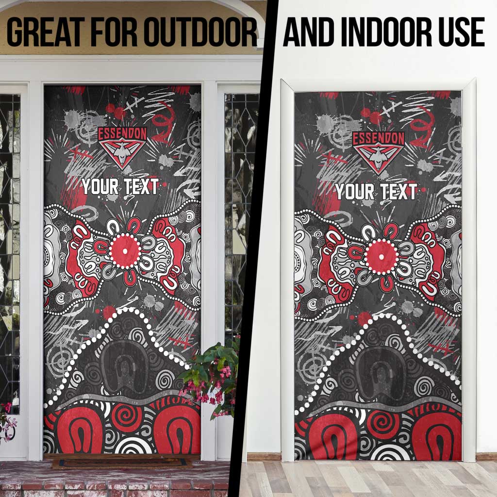Personalized Essendon Bombers Door Cover Aboriginal Dot Painting Graffiti Style