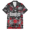 Personalized Essendon Bombers Family Matching Puletasi and Hawaiian Shirt Aboriginal Dot Painting Graffiti Style