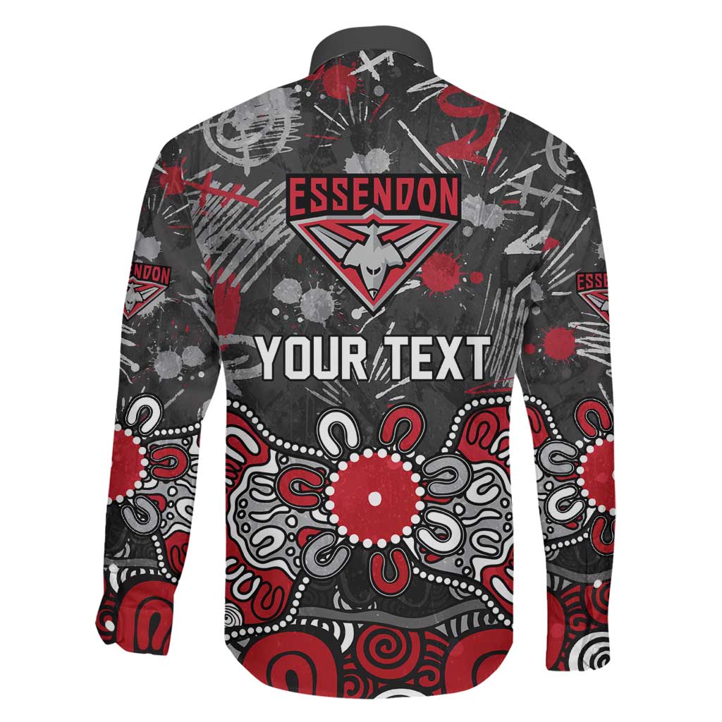 Personalized Essendon Bombers Family Matching Tank Maxi Dress and Hawaiian Shirt Aboriginal Dot Painting Graffiti Style