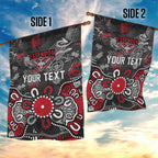 Personalized Essendon Bombers Garden Flag Aboriginal Dot Painting Graffiti Style