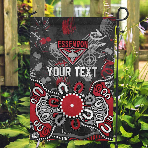 Personalized Essendon Bombers Garden Flag Aboriginal Dot Painting Graffiti Style