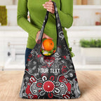 Personalized Essendon Bombers Grocery Bag Aboriginal Dot Painting Graffiti Style