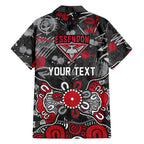 Personalized Essendon Bombers Hawaiian Shirt Aboriginal Dot Painting Graffiti Style