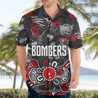 Personalized Essendon Bombers Hawaiian Shirt Aboriginal Dot Painting Graffiti Style