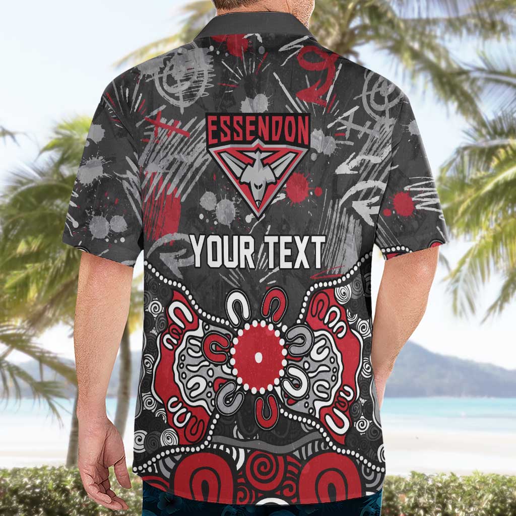 Personalized Essendon Bombers Hawaiian Shirt Aboriginal Dot Painting Graffiti Style