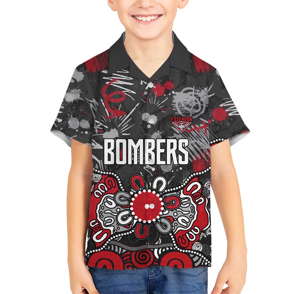Personalized Essendon Bombers Hawaiian Shirt Aboriginal Dot Painting Graffiti Style