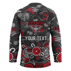 Personalized Essendon Bombers Hockey Jersey Aboriginal Dot Painting Graffiti Style