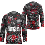 Personalized Essendon Bombers Hockey Jersey Aboriginal Dot Painting Graffiti Style