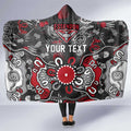 Personalized Essendon Bombers Hooded Blanket Aboriginal Dot Painting Graffiti Style