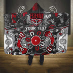 Personalized Essendon Bombers Hooded Blanket Aboriginal Dot Painting Graffiti Style