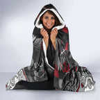 Personalized Essendon Bombers Hooded Blanket Aboriginal Dot Painting Graffiti Style