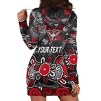 Personalized Essendon Bombers Hoodie Dress Aboriginal Dot Painting Graffiti Style