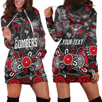 Personalized Essendon Bombers Hoodie Dress Aboriginal Dot Painting Graffiti Style