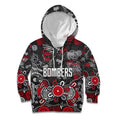 Personalized Essendon Bombers Kid Hoodie Aboriginal Dot Painting Graffiti Style
