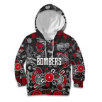 Personalized Essendon Bombers Kid Hoodie Aboriginal Dot Painting Graffiti Style