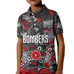 Personalized Essendon Bombers Kid Polo Shirt Aboriginal Dot Painting Graffiti Style