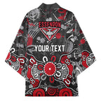 Personalized Essendon Bombers Kimono Aboriginal Dot Painting Graffiti Style
