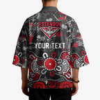 Personalized Essendon Bombers Kimono Aboriginal Dot Painting Graffiti Style