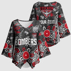 Personalized Essendon Bombers Kimono Sleeve Blouse Aboriginal Dot Painting Graffiti Style