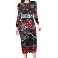 Personalized Essendon Bombers Long Sleeve Bodycon Dress Aboriginal Dot Painting Graffiti Style