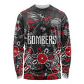 Personalized Essendon Bombers Long Sleeve Shirt Aboriginal Dot Painting Graffiti Style