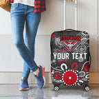 Personalized Essendon Bombers Luggage Cover Aboriginal Dot Painting Graffiti Style