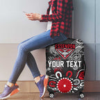 Personalized Essendon Bombers Luggage Cover Aboriginal Dot Painting Graffiti Style