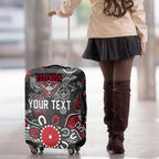 Personalized Essendon Bombers Luggage Cover Aboriginal Dot Painting Graffiti Style