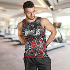 Personalized Essendon Bombers Men Tank Top Aboriginal Dot Painting Graffiti Style