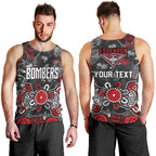 Personalized Essendon Bombers Men Tank Top Aboriginal Dot Painting Graffiti Style