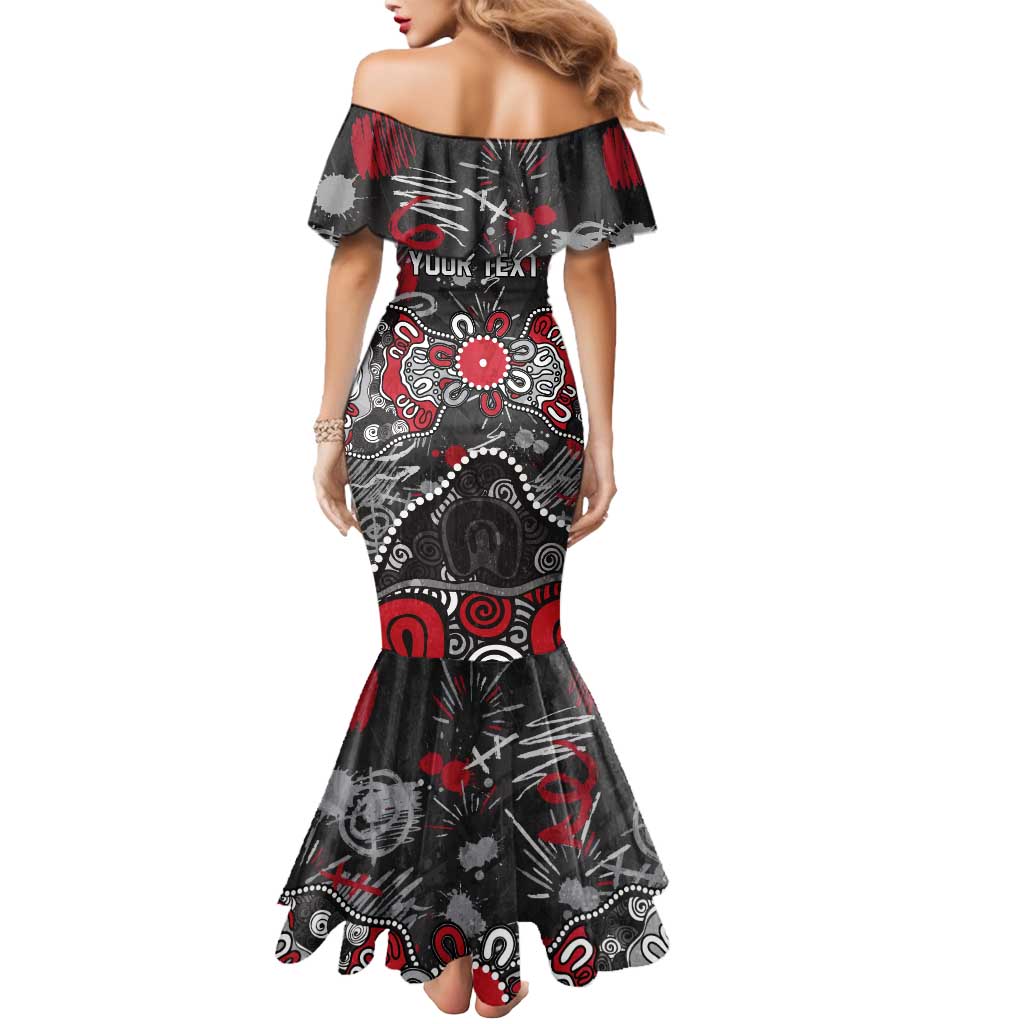 Personalized Essendon Bombers Mermaid Dress Aboriginal Dot Painting Graffiti Style