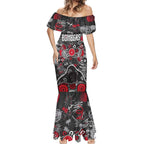 Personalized Essendon Bombers Mermaid Dress Aboriginal Dot Painting Graffiti Style