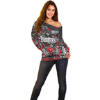 Personalized Essendon Bombers Off Shoulder Sweater Aboriginal Dot Painting Graffiti Style