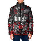 Personalized Essendon Bombers Padded Jacket Aboriginal Dot Painting Graffiti Style