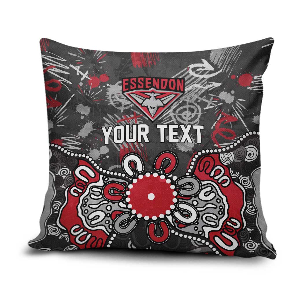 Personalized Essendon Bombers Pillow Cover Aboriginal Dot Painting Graffiti Style