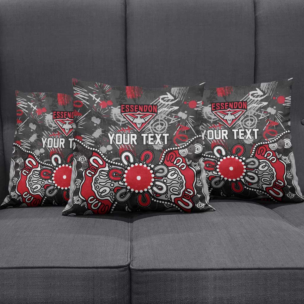 Personalized Essendon Bombers Pillow Cover Aboriginal Dot Painting Graffiti Style