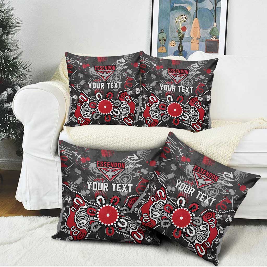 Personalized Essendon Bombers Pillow Cover Aboriginal Dot Painting Graffiti Style