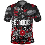 Personalized Essendon Bombers Polo Shirt Aboriginal Dot Painting Graffiti Style