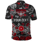 Personalized Essendon Bombers Polo Shirt Aboriginal Dot Painting Graffiti Style