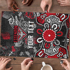 Personalized Essendon Bombers Puzzle Aboriginal Dot Painting Graffiti Style
