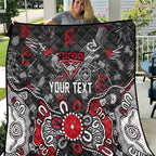 Personalized Essendon Bombers Quilt Aboriginal Dot Painting Graffiti Style