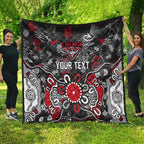 Personalized Essendon Bombers Quilt Aboriginal Dot Painting Graffiti Style